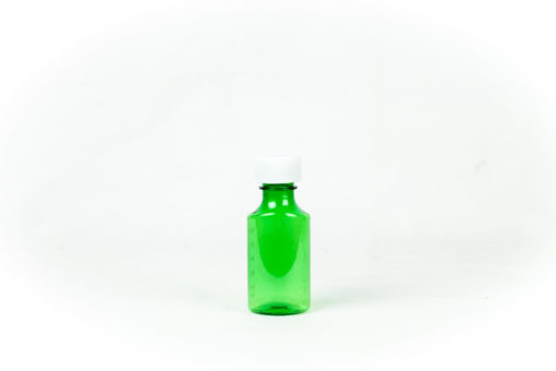 Green Graduated Oval RX Bottles with Child-Resistant Caps 2 oz