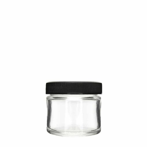 Glass Screw Cap Jars (Black Cap) 02oz