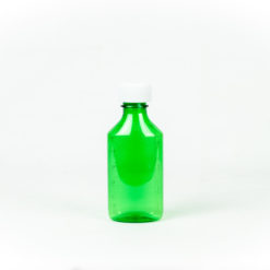 Green Graduated Oval RX Bottles with Child-Resistant Caps 4 oz