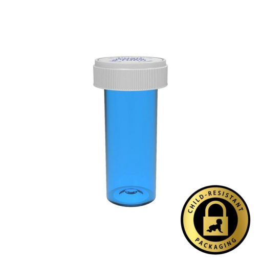 Blue Reversible Vials with Dual Purpose Caps 16 Dram