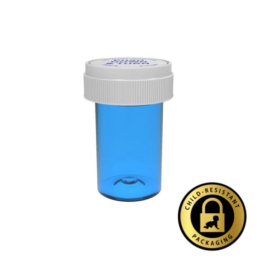 Blue Reversible Vials with Dual Purpose Caps 20 Dram