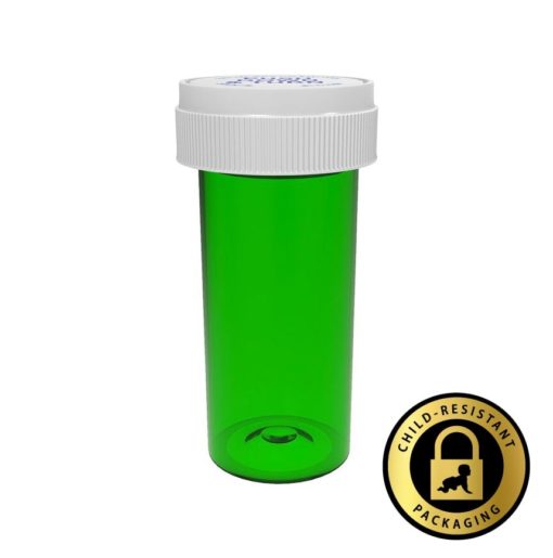 Green Reversible Vials with Dual Purpose Caps 40 Dram