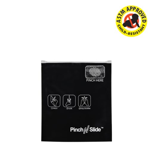 Black ASTM Child Resistant Pinch N Slide Exit Bags 3.4" x 3.7"