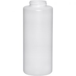 12 oz. Natural HDPE Plastic Cylinder Bottle, 38mm 38-400