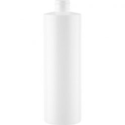 12 oz. White HDPE Plastic Cylinder Bottle, 24mm 24-410