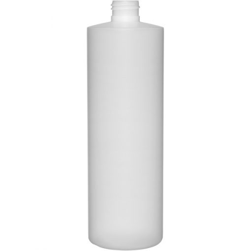 16 oz. Natural HDPE Plastic Cylinder Bottle, 24mm 24-410