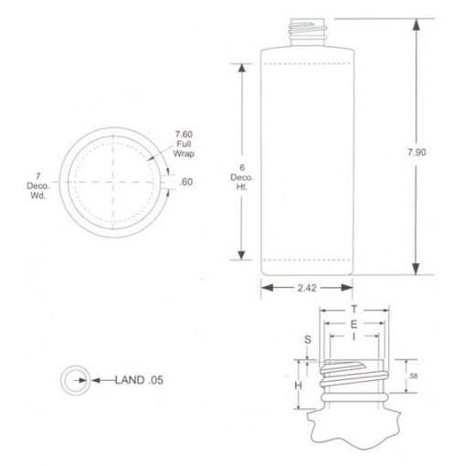 16 oz. Natural LDPE Plastic Cylinder Bottle, 28mm 28-410