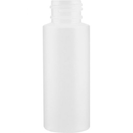 2 oz. Natural HDPE Plastic Cylinder Bottle, 24mm 24-410