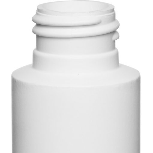 2 oz. White HDPE Plastic Cylinder Bottle, 24mm 24-410, 8 Grams