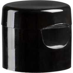 24mm 24-410 Black Smooth Snap Top Cap, Unlined
