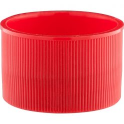 28mm 28-410 Red Ribbed (Matte Top) Plastic Cap