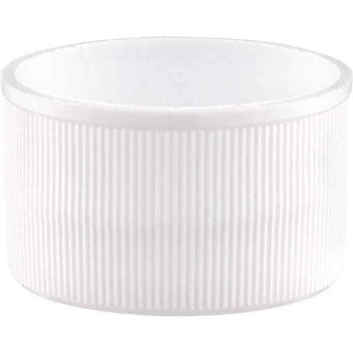 28mm 28-410 White Ribbed Matte Top Plastic Cap