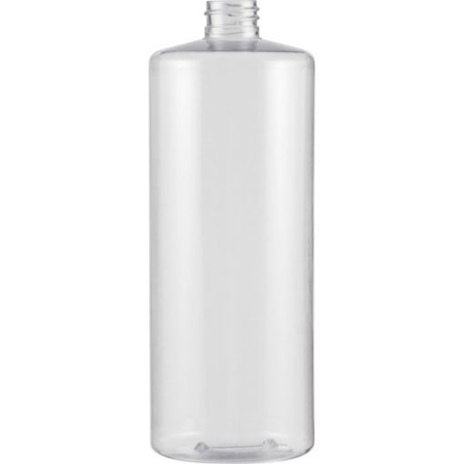 32 oz. Clear PVC Plastic Cylinder Bottle, 28mm 28-410