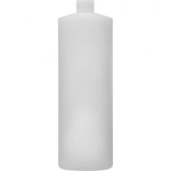 32 oz. Fluorinated Natural HDPE Plastic Cylinder Bottle, 28mm 28-410