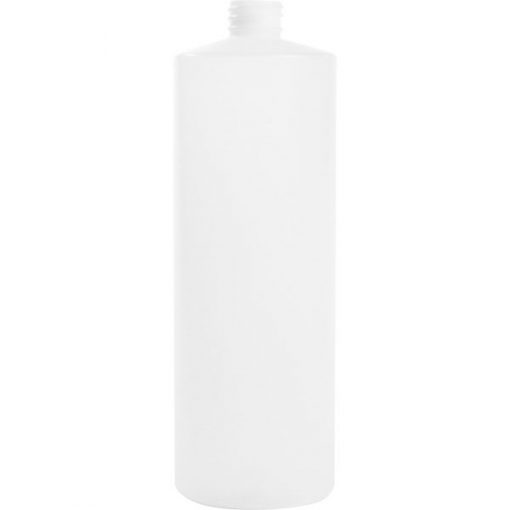 32 oz. Natural HDPE Plastic Cylinder Bottle, 28mm 28-410