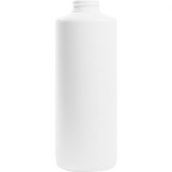 32 oz. White HDPE Plastic Cylinder Bottle, 38mm 38-400