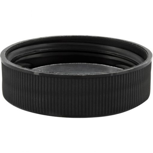 38mm 38-400 Black Ribbed Matte Top Plastic Cap