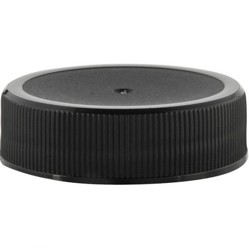 38mm 38-400 Black Ribbed Matte Top Plastic Cap