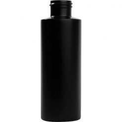 4 oz. Black HDPE Plastic Cylinder Bottle, 24mm 24-410