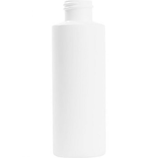 4 oz. White HDPE Plastic Cylinder Bottle, 24mm 24-410