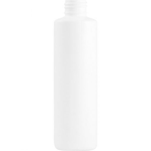 6 oz. White HDPE Plastic Cylinder Bottle, 24mm 24-410