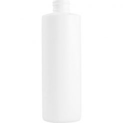 8 oz. White HDPE Plastic Cylinder Bottle, 24mm 24-410