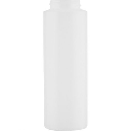 8 oz. Natural HDPE Plastic Cylinder Bottle, 38mm 38-400