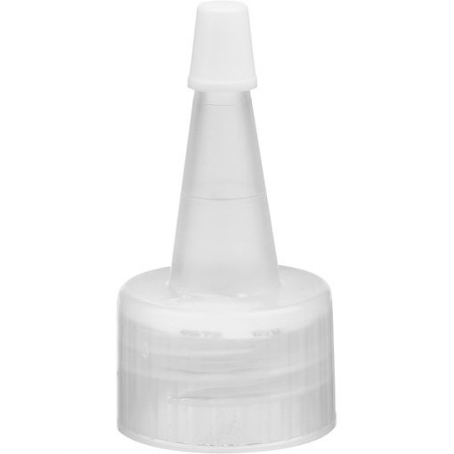 24mm 24-410 Natural Spout Cap w/White Sealer Tip, Pressure Sensitive Liner, No Hole