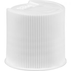 24mm 24-410 White Ribbed Disc Top Cap, Unlined, .312x.110 Orifice, Plug Seal