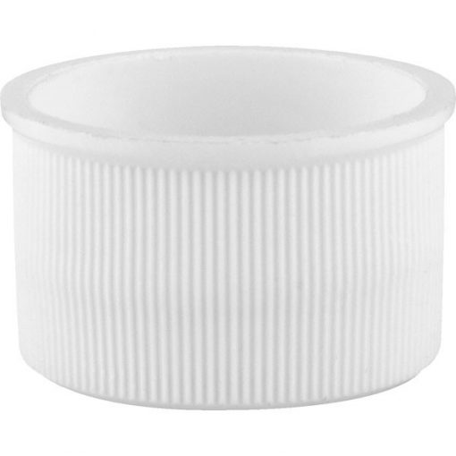 24mm 24-410 White Ribbed (Matte Top) Plastic Cap