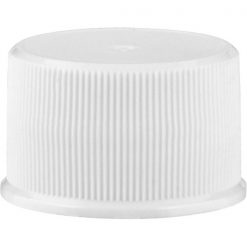 24mm 24-410 White Ribbed (Matte Top) Plastic Cap