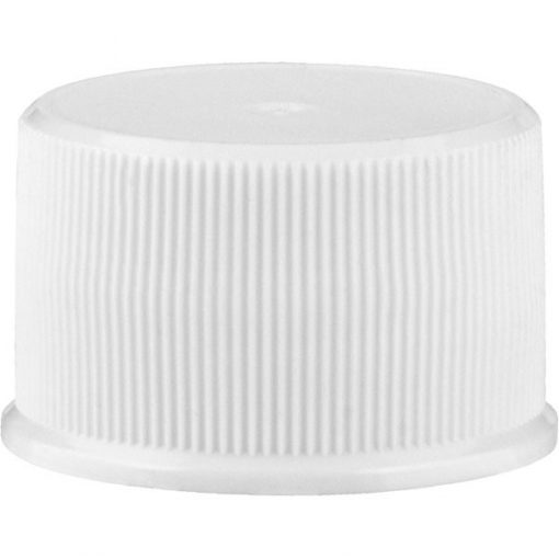 24mm 24-410 White Ribbed (Matte Top) Plastic Cap