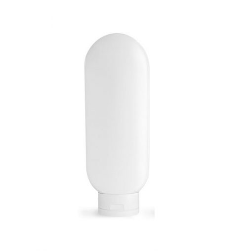 8 oz Plastic Bottles, White HDPE Tottles w/ White Caps