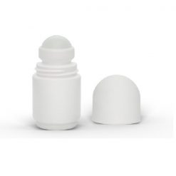 1 oz White Roll-On Deodorant Bottle with Classic Round Cap