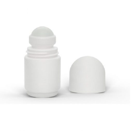 1 oz White Roll-On Deodorant Bottle with Classic Round Cap