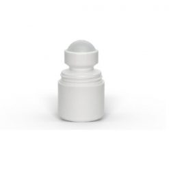 1 oz White Roll-On Deodorant Bottle with Straight Edge Cap