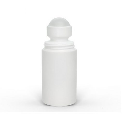 2 oz White Roll-On Deodorant Bottle with Round Edge Cap