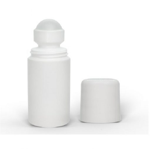 2 oz White Roll-On Deodorant Bottle with Round Edge Cap