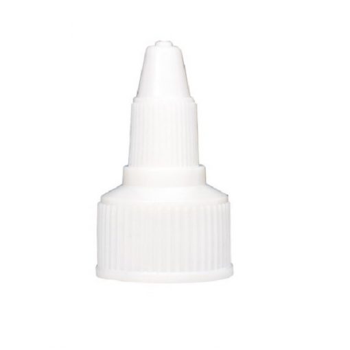 20-400 White LDPE Ribbed Skirt Twist-Open Dispensing Top