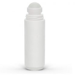 3 oz White Roll-On Deodorant Bottle with Classic Round Cap