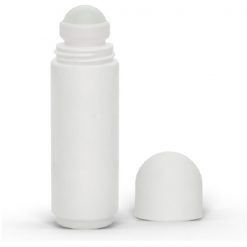 3 oz White Roll-On Deodorant Bottle with Classic Round Cap