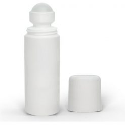 3 oz White Roll-On Deodorant Bottle with Round Edge Cap