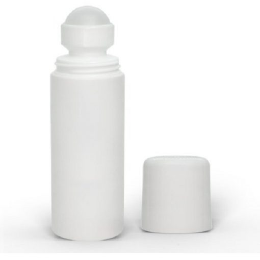 3 oz White Roll-On Deodorant Bottle with Round Edge Cap