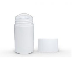 30g White Twist Up Deodorant Tube with White Screw Cap and Disc