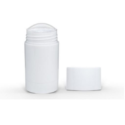 30g White Twist Up Deodorant Tube with White Screw Cap and Disc