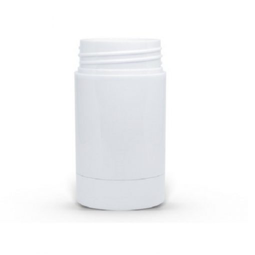 75g White Twist Up Deodorant Tube with White Screw Cap and Disc