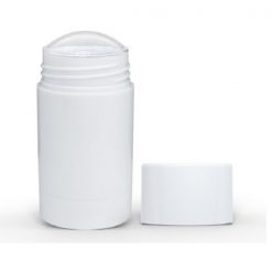 75g White Twist Up Deodorant Tube with White Screw Cap and Disc