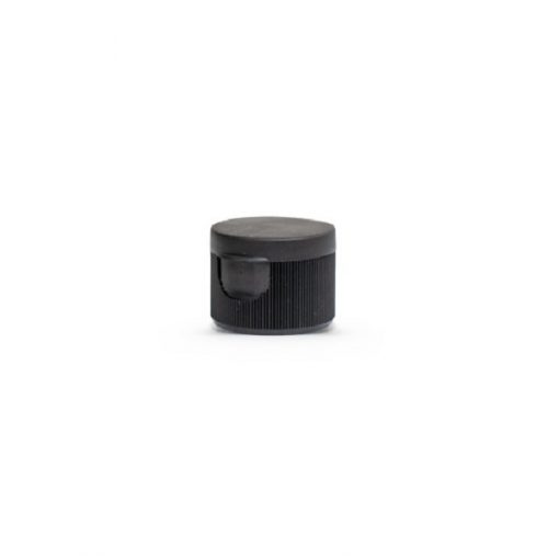 Black Polypropylene 20-410 Ribbed Skirt Hinged Flip Top Dispensing Cap