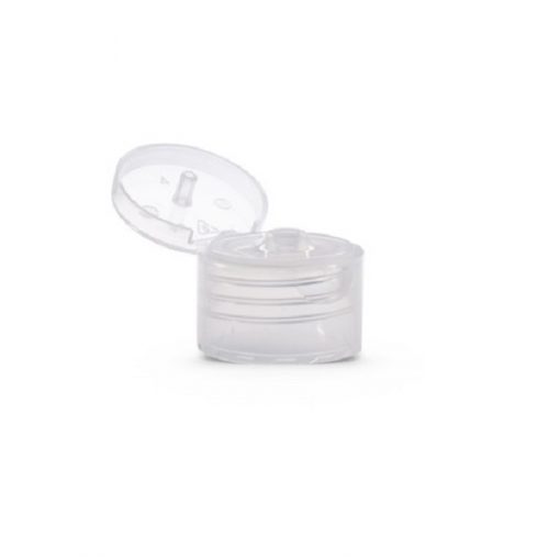 Clear Polypropylene 20-410 Smooth Skirt Hinged Flip Top Dispensing Cap