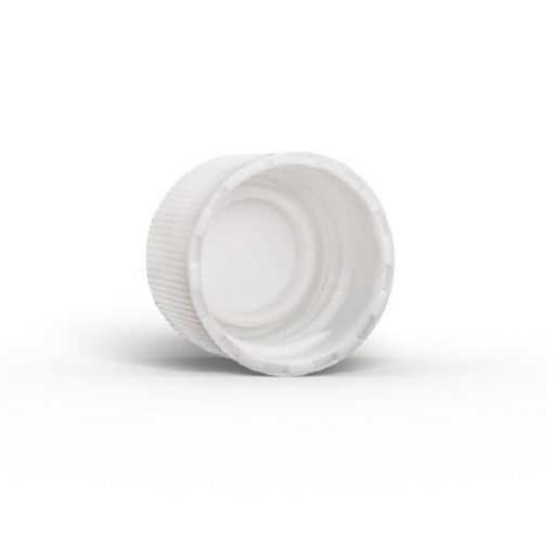 White 20-400 PP Ribbed Cap with Foam Liner